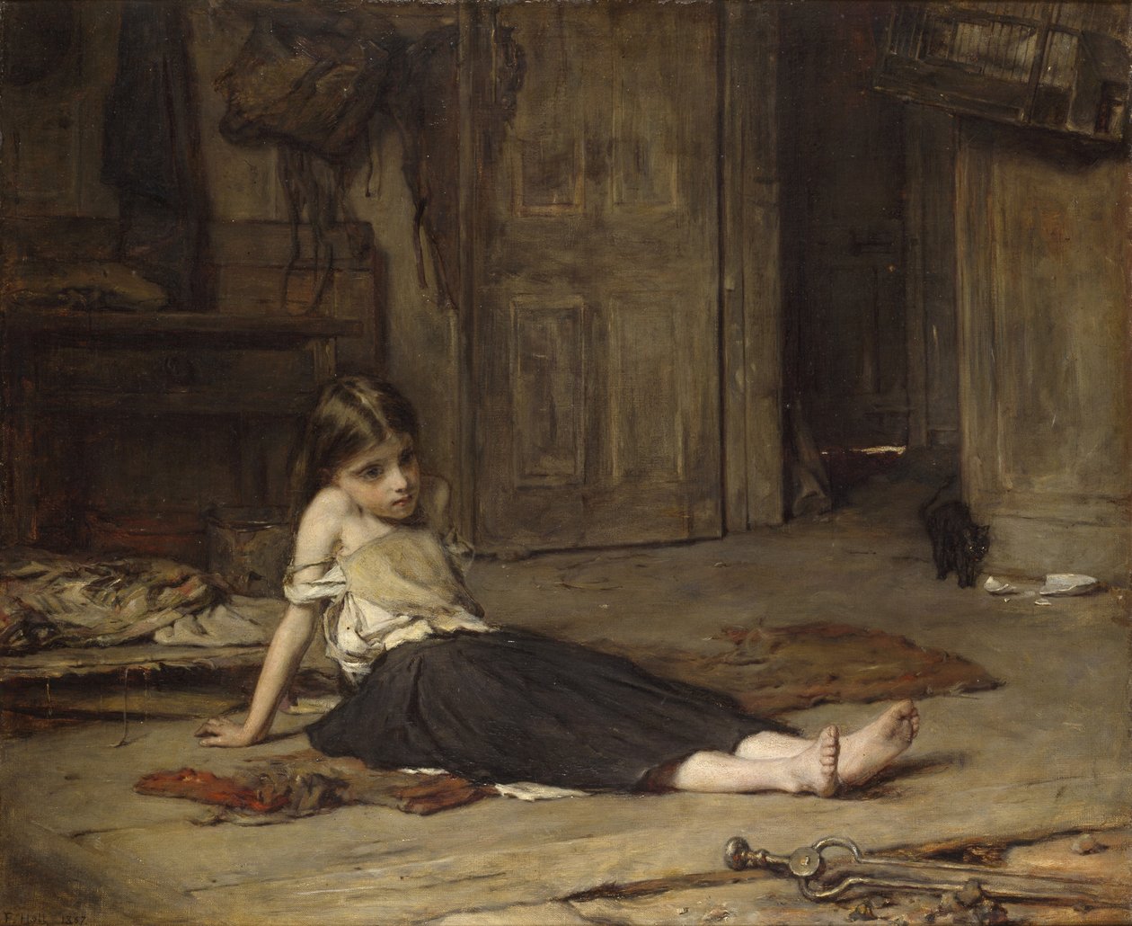Şöminenin Yanındaki Kız, 1867 by Frank Holl
