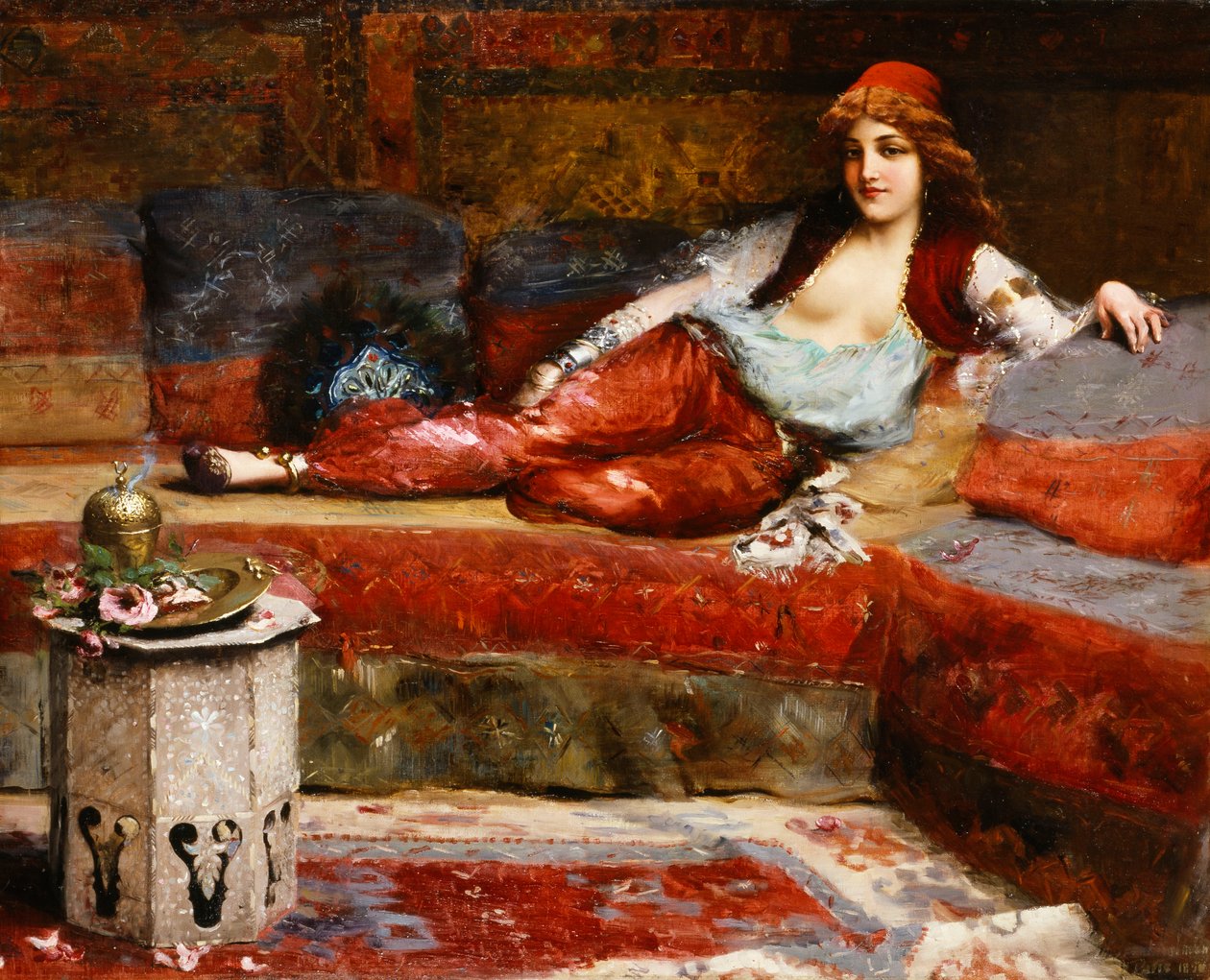 Doğu Çiçeği, c.1890-1899 (tuval üzerine yağlı boya) by Frank Holman