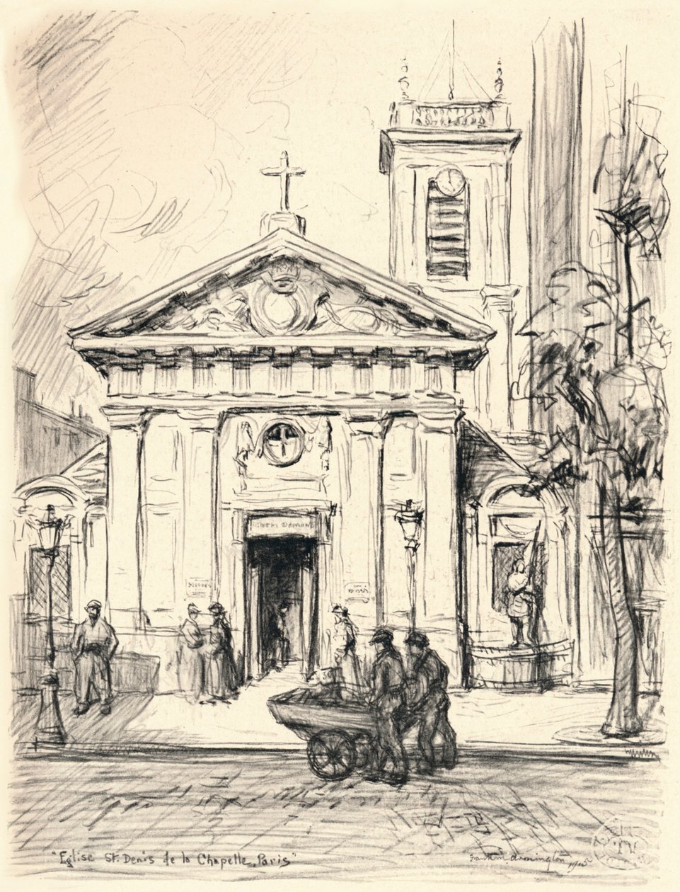 St Denis de la Chapelle Kilisesi, 1915 by Frank Milton Armington