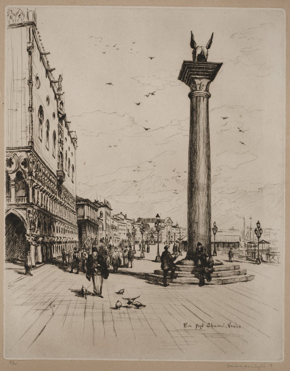 Riva Schiavone, Venedik by Frank Milton Armington
