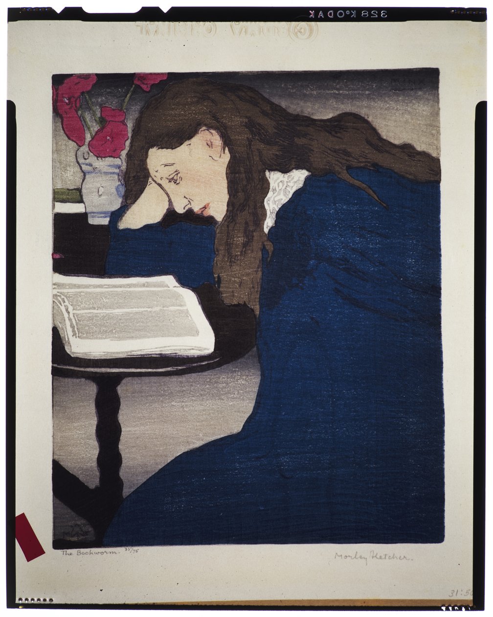 Kitap Kurdu, c.1920-25 (tahta baskı) by Frank Morley Fletcher