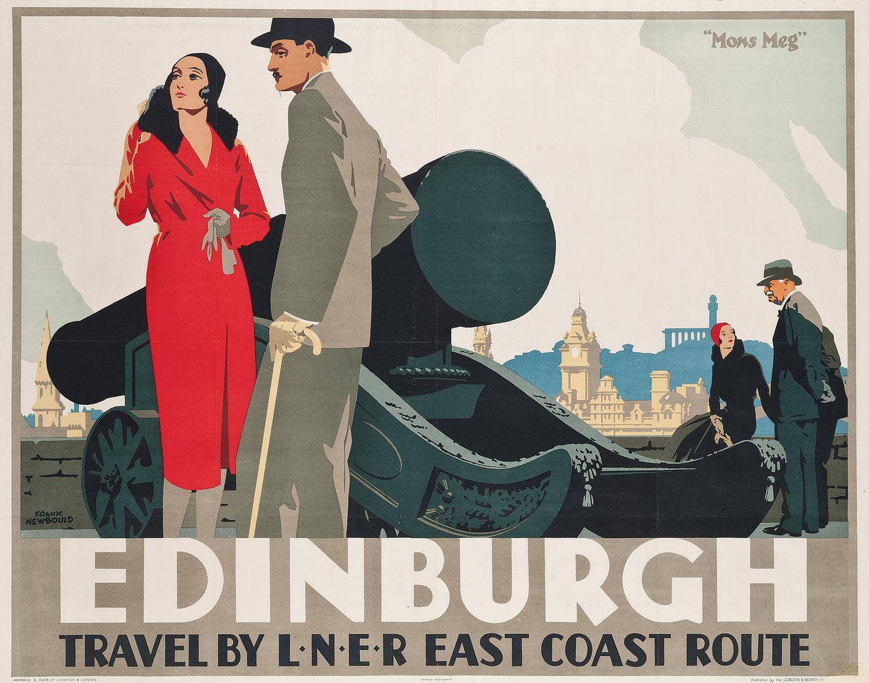 Poster reklam LNER doğu kıyısı rotaları Edinburgh