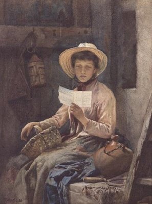 Aşk Mektubu, 1886 (wc) by Frank Richards