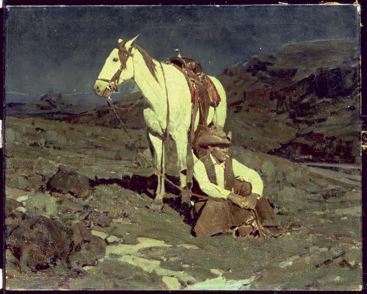 gece şahini by Frank Tenney Johnson