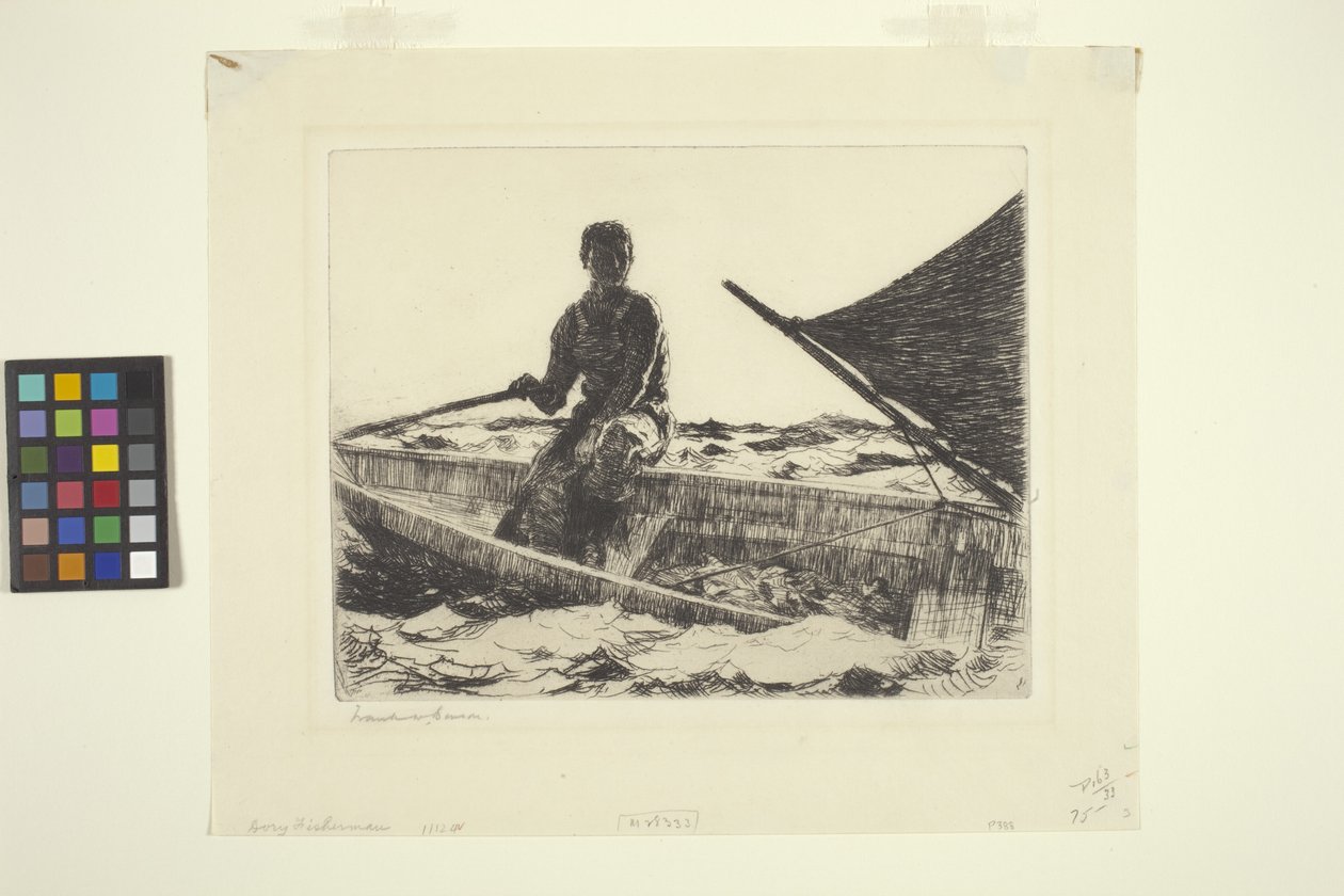Dory Balıkçı (kağıt üzerine mürekkep) by Frank Weston Benson