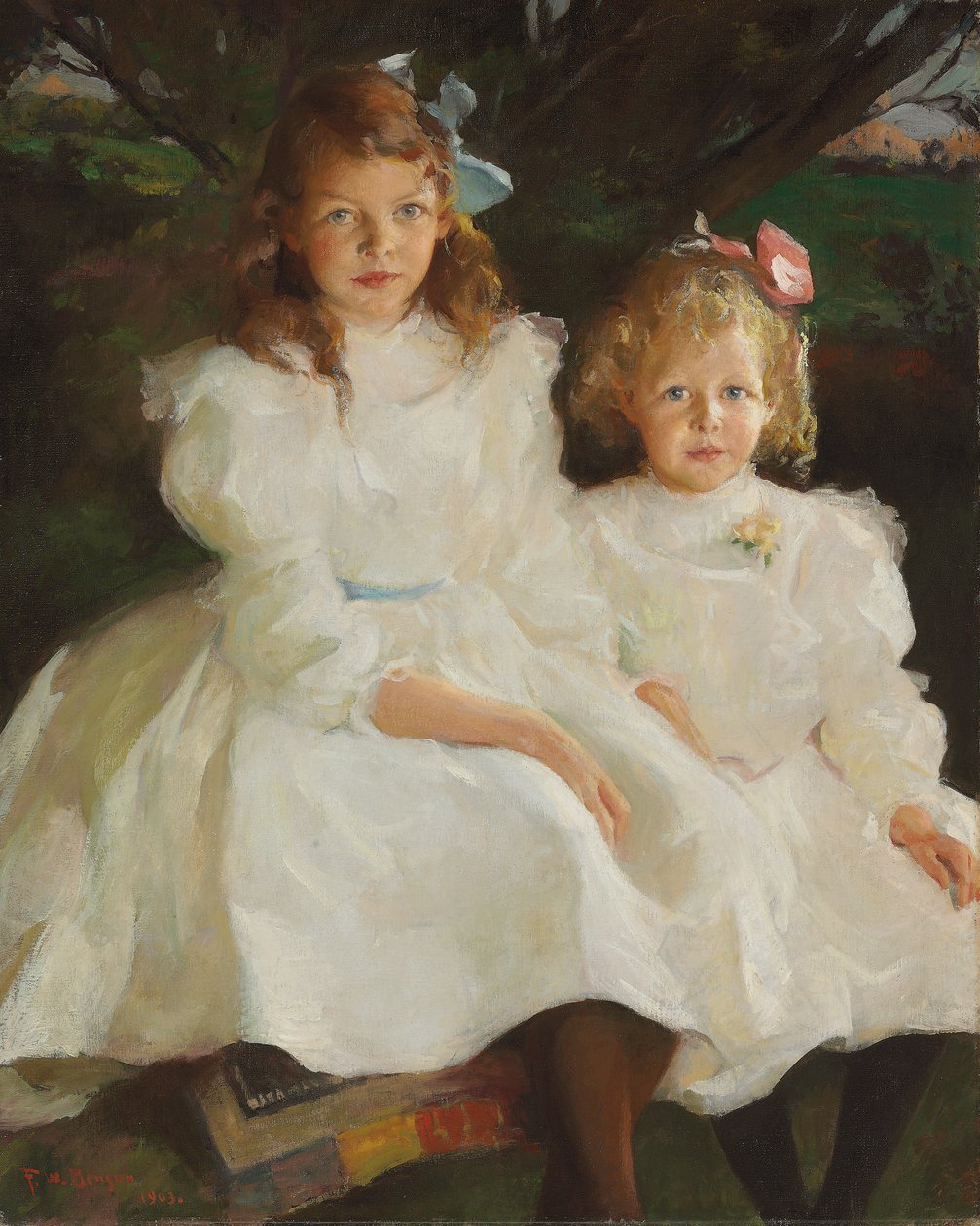 iki küçük kız by Frank Weston Benson