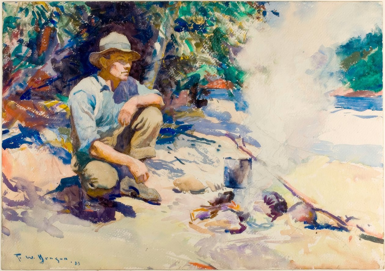 Su ısıtıcısında su kaynatın by Frank Weston Benson