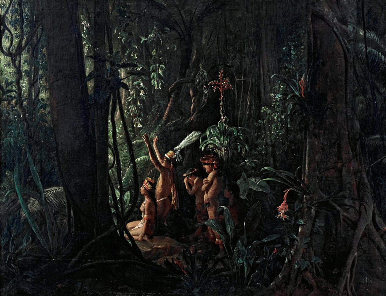 Güneş Tanrısına Tapan Amazon Kızılderilileri by François Auguste Biard