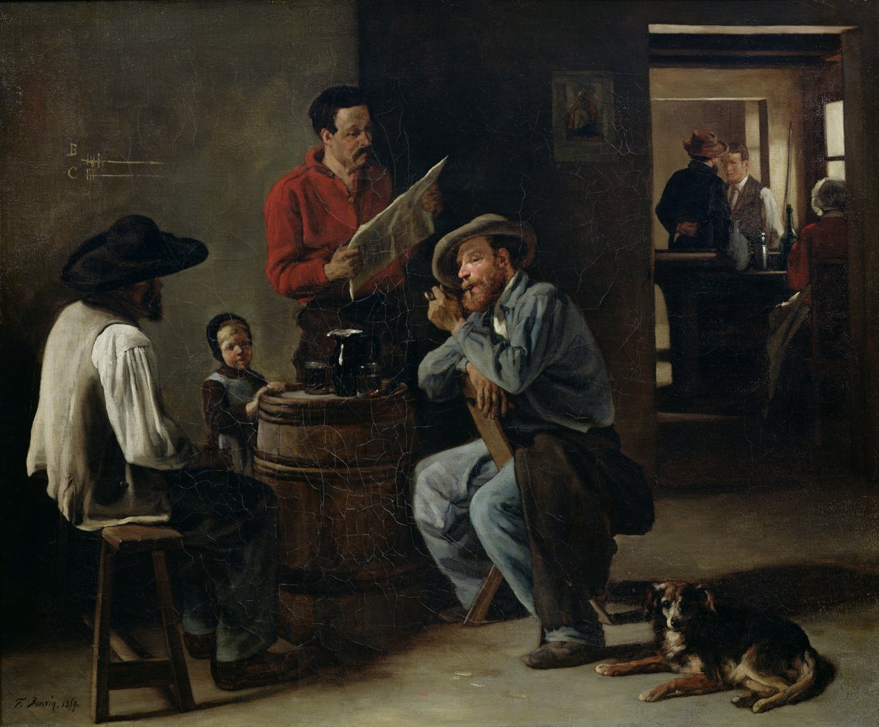 Bir Tavernanın İçi, 1859 by François Bonvin