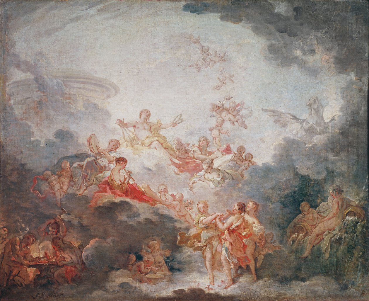 Apollon Sanatı Taçlandırıyor, c.1763-70 by François Boucher