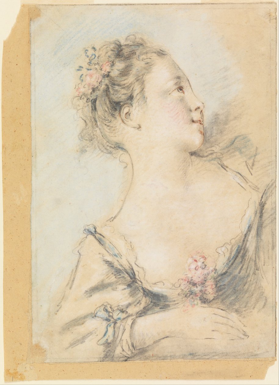 Genç bir kızın büstü by François Boucher