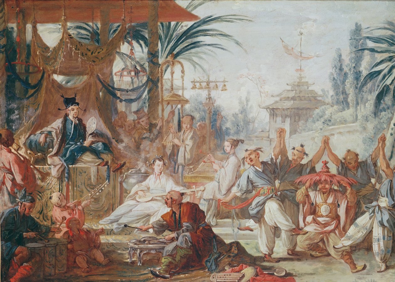 Chinoiserie: Danse Chinoise (bir goblen için hazırlık çalışması), c.1742 by François Boucher