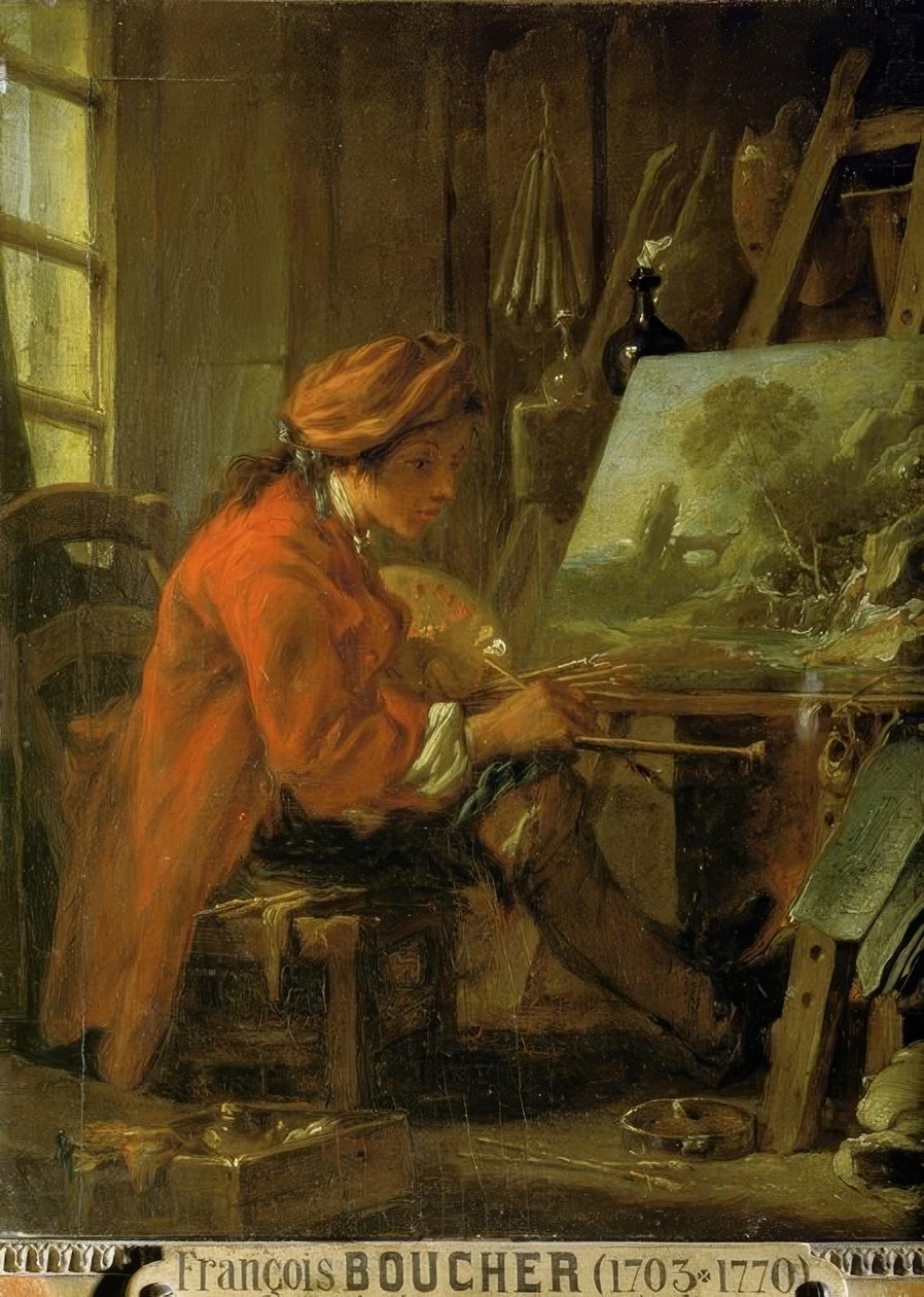 Ressam atölyesinde by François Boucher