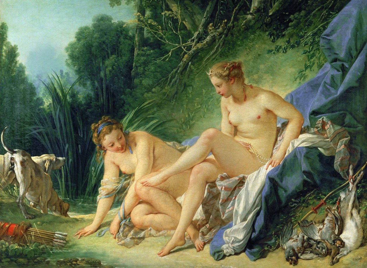 Diane banyodan çıkıyor by François Boucher