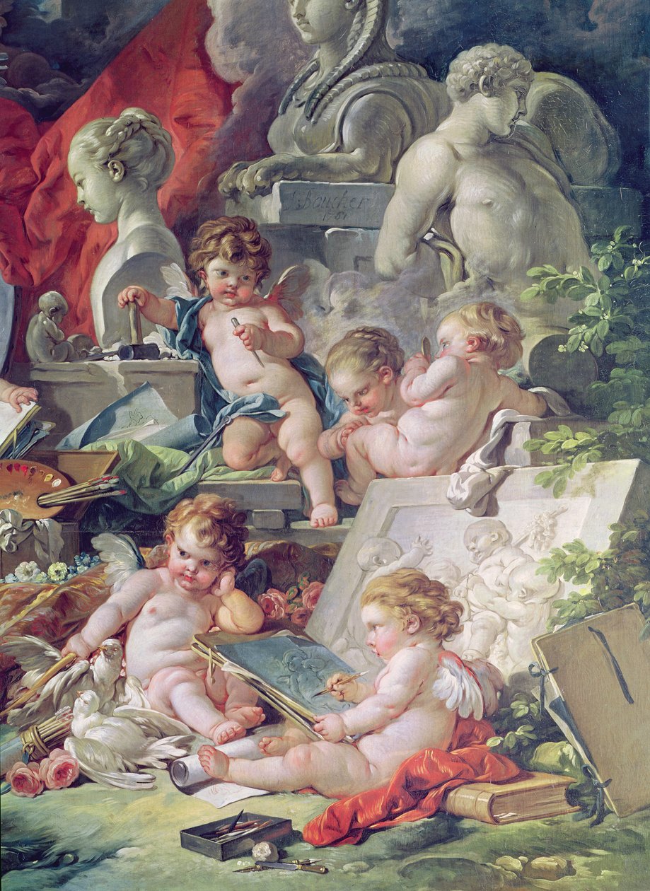 Sanatları Öğreten Dahi, 1761 (detay) by François Boucher