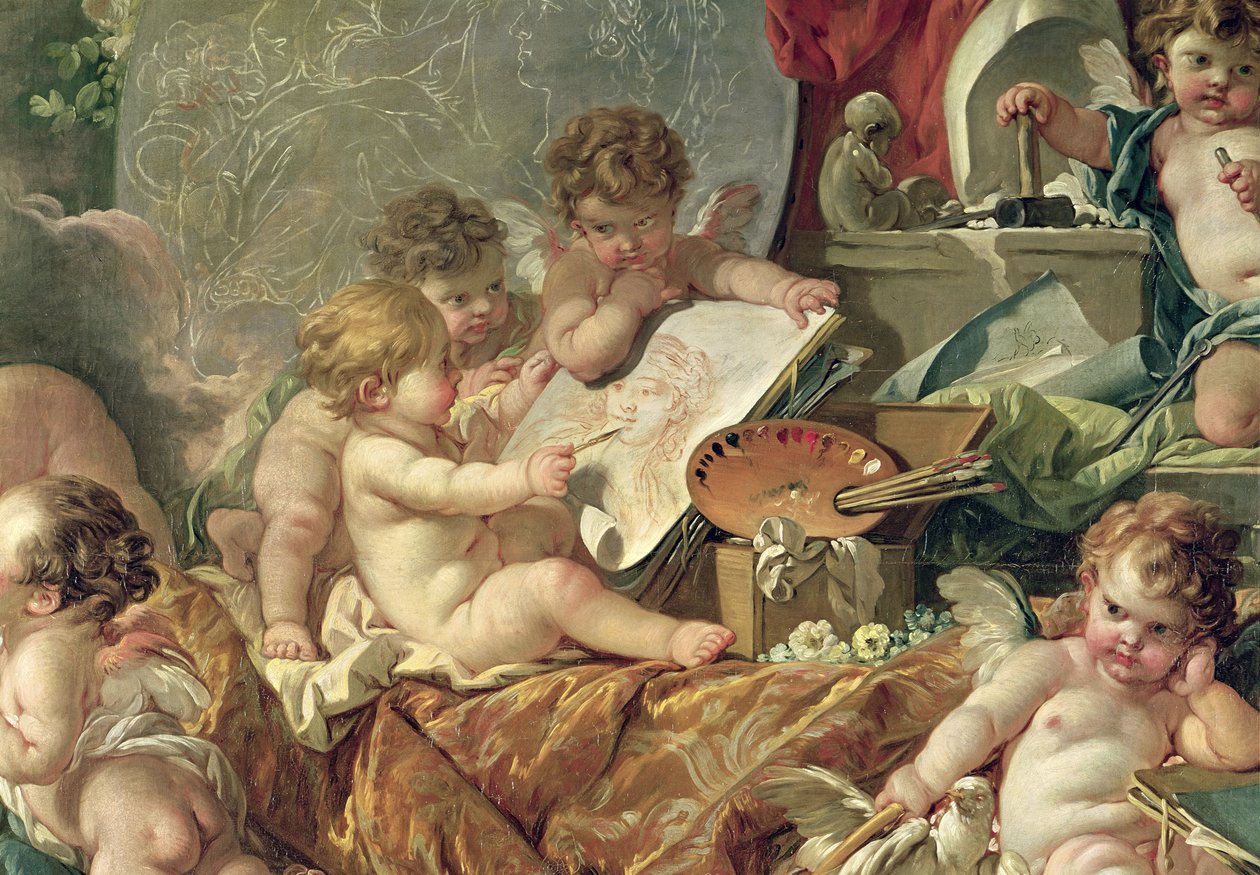 Sanatları Öğreten Dahi, 1761 (detay) by François Boucher