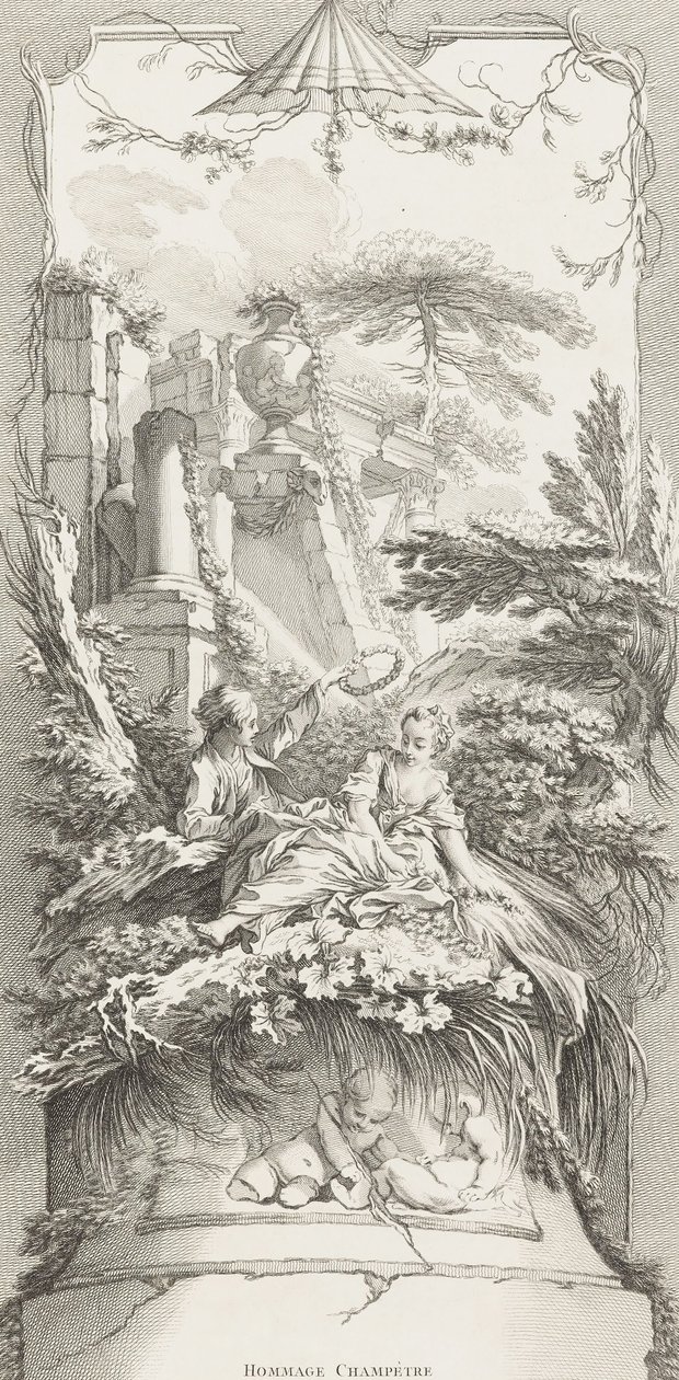 Hommage Champeter (Pastoral) Ekranlar için Yeni Parçalarda (Ekranlar için Yeni Konseptler) by François Boucher