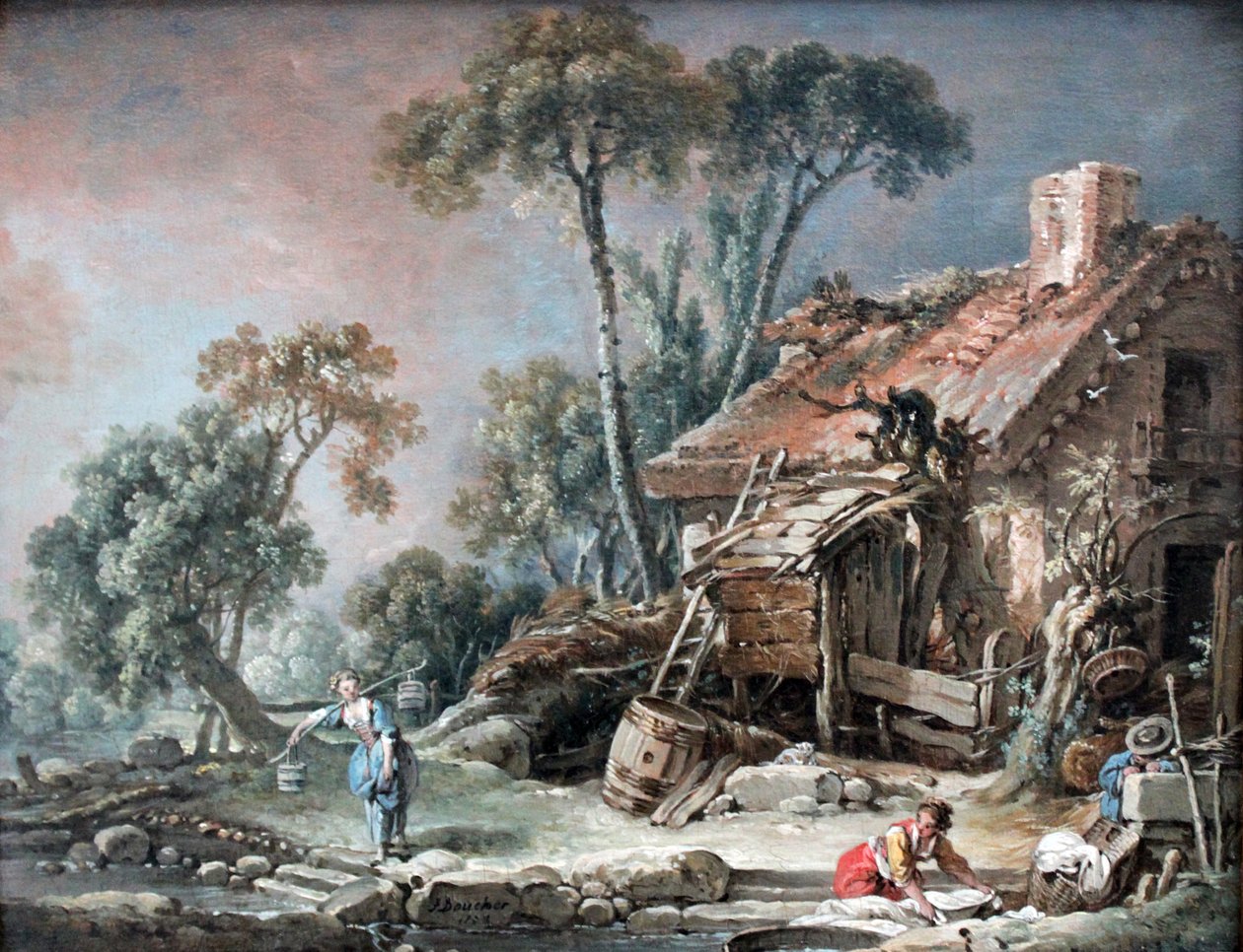 Çiftlik Evi ile Peyzaj by François Boucher