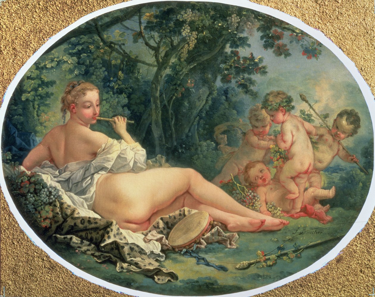Pipo çalan Maenad, 1735-38 by François Boucher