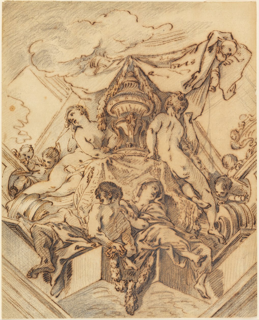 Boyalı Tavan Köşe Motifi Projesi by François Boucher