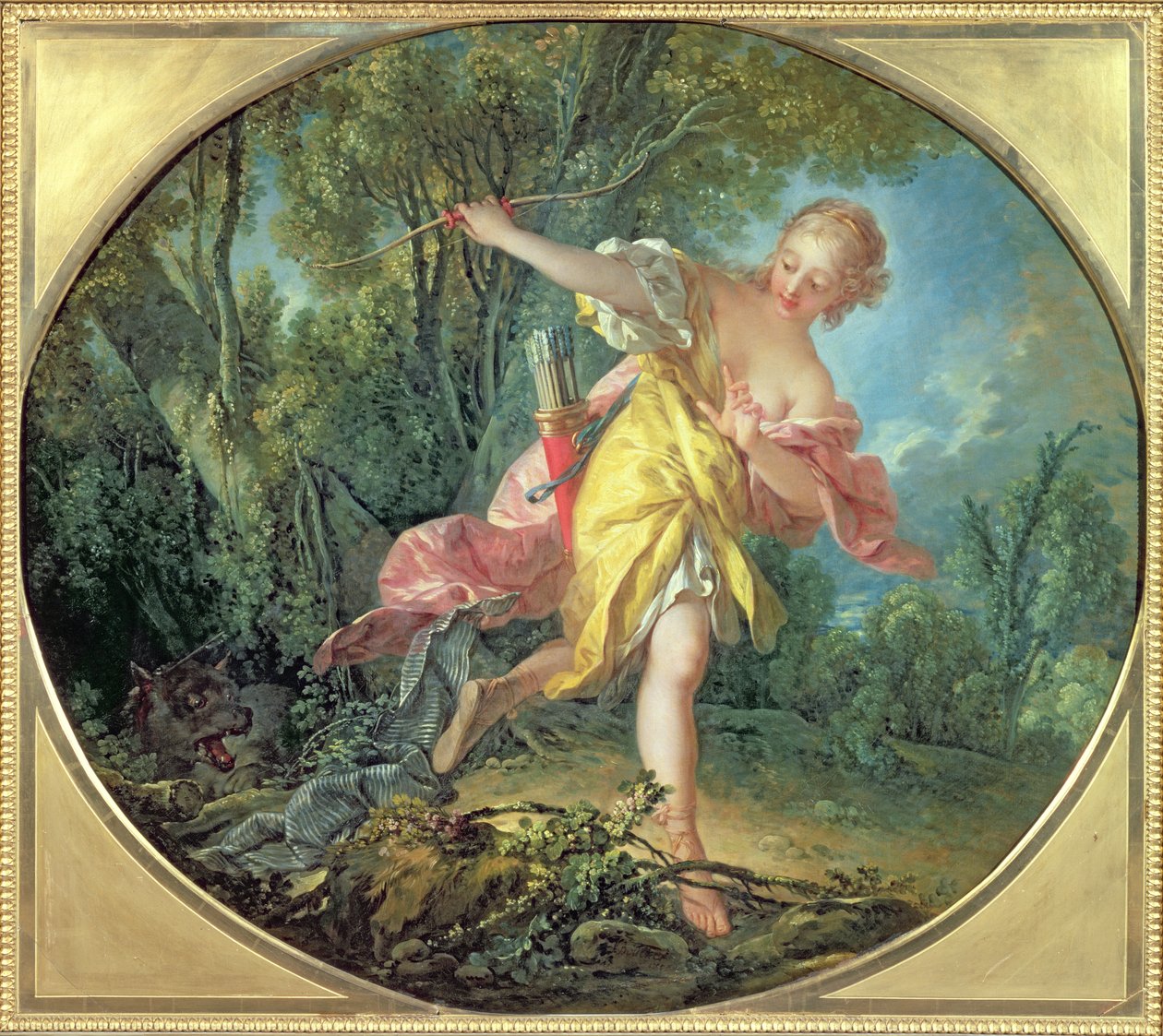 Rhea Sylvia Kurttan kaçarken, 1756 by François Boucher