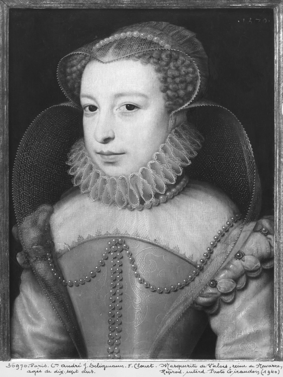 Marguerite de Valois (1553-1615) Navarre Kraliçesi, Kraliçe Margot olarak bilinir, 17 yaşında, 1570 by François Clouet