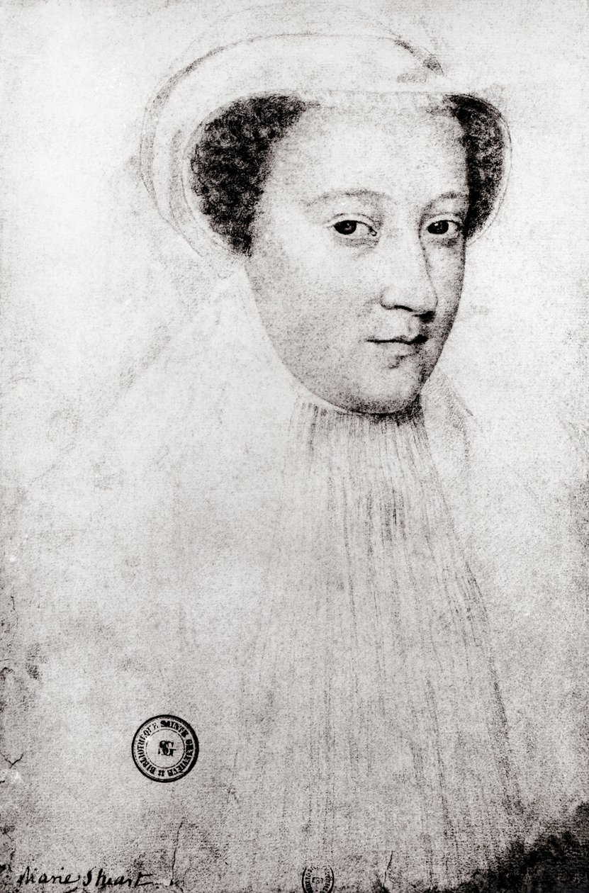 Mary, İskoç Kraliçesi (1542-87) beyaz yasta, 1560 by François Clouet