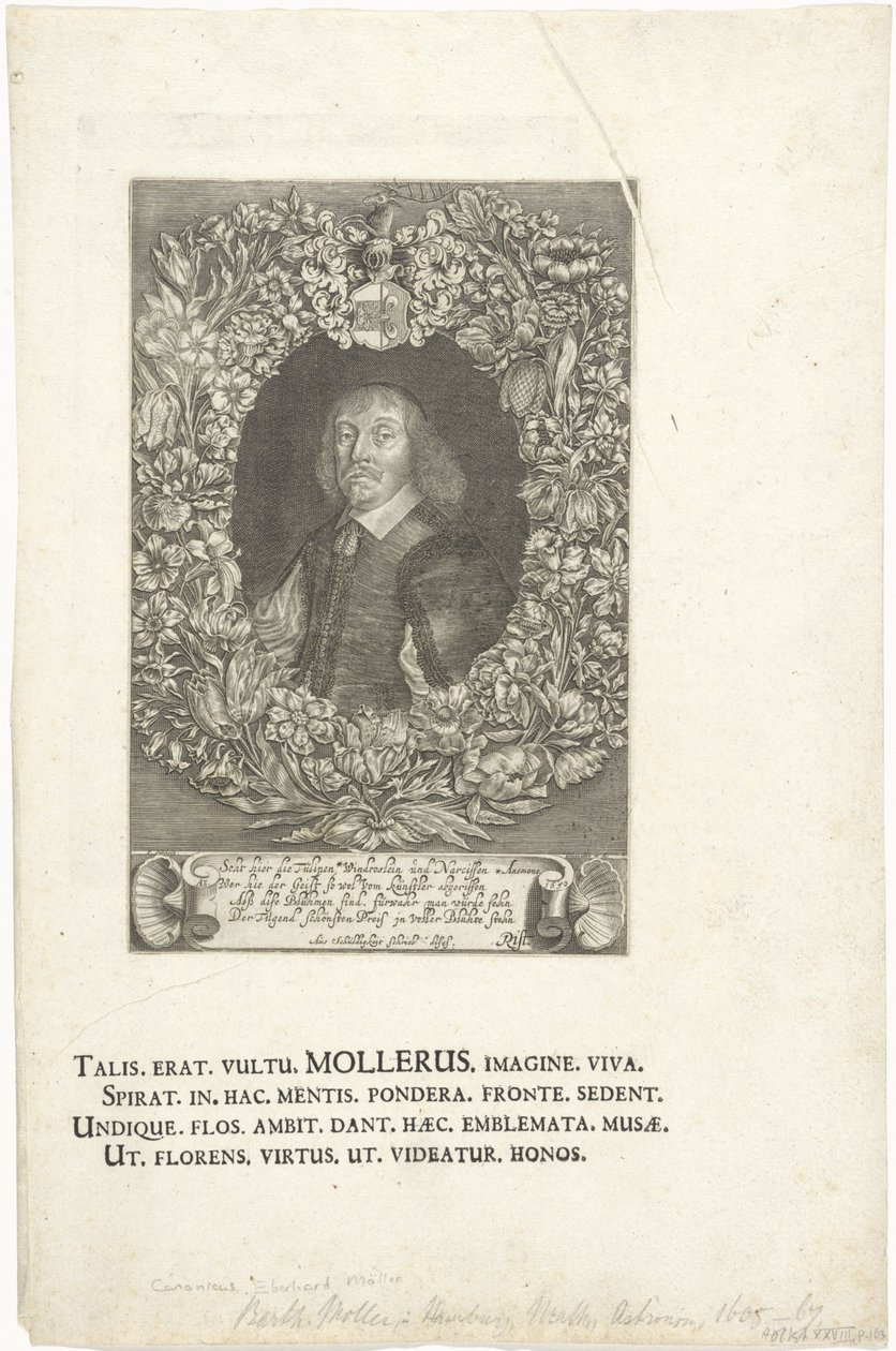 Barthold Moller, avukat ve Hamburg belediye başkanı (1643-1667) portresinin gravürü by François Stuerhelt
