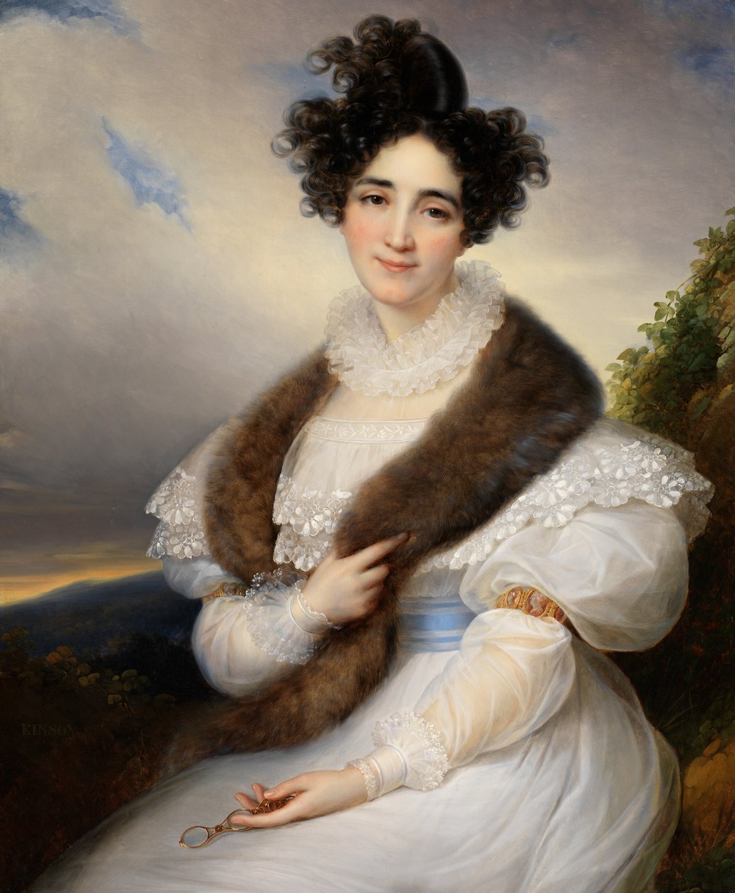 Marie-Josephine Lafont-Porcher'ın Portresi (tuval üzerine yağlı boya) by François Joseph Kinsoen