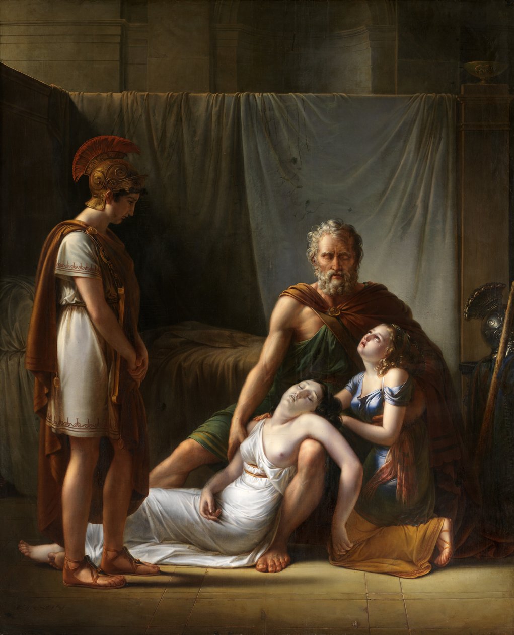 Belisarius'un Karısının Ölümü (tuval üzerine yağlıboya) by François Joseph Kinsoen