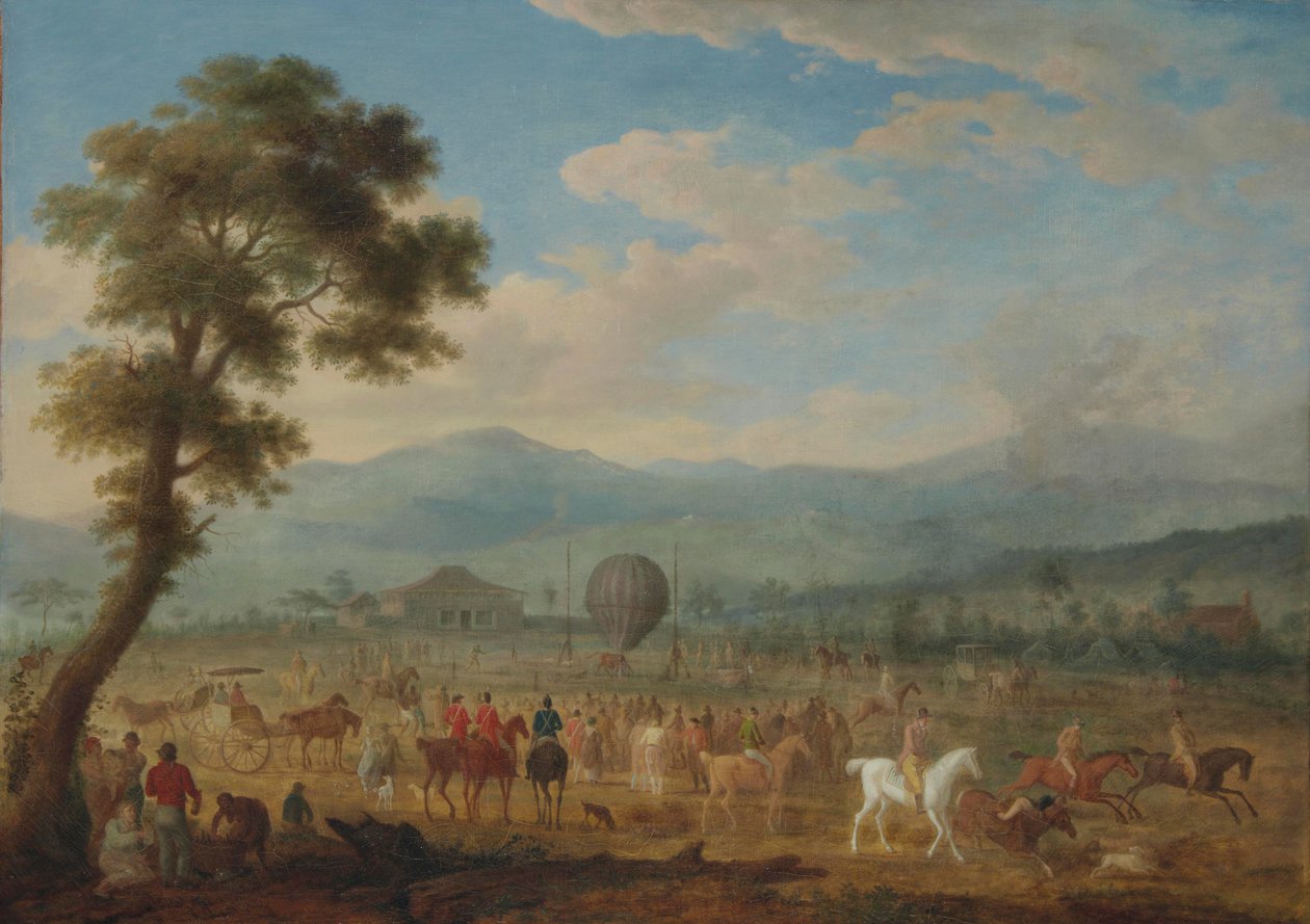 Sıcak hava balonu ile Jura manzarası by François-Jules Bourgoin
