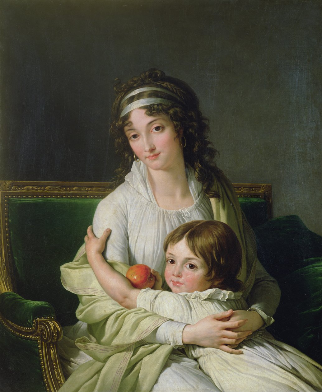 Portrenin Madam Jeanne-Justine Boyer-Fonfrede ve oğlu Henri olduğu tahmin ediliyor by François André Vincent