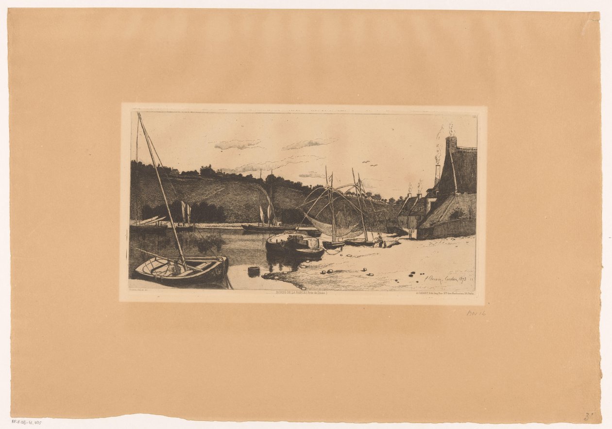 Gezicht op de cennet van Rance Rance'in Kenarları (Dinan yakınında) (nesne üzerindeki başlık) F. Bonvin tarafından çizilmiş ve oyulmuş on gravür, Ressam (seri başlığı) by François Bonvin