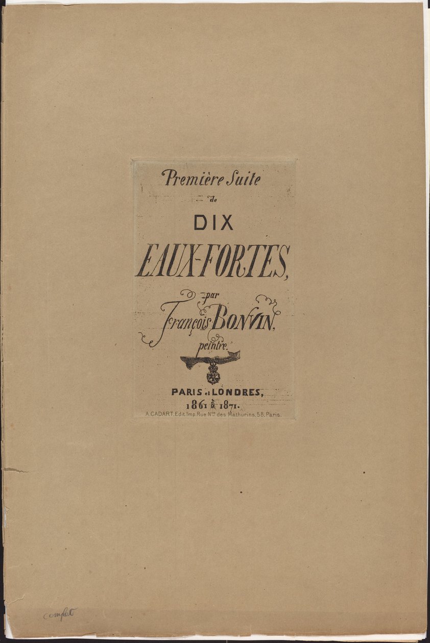 On gravürden oluşan ilk süit by François Bonvin