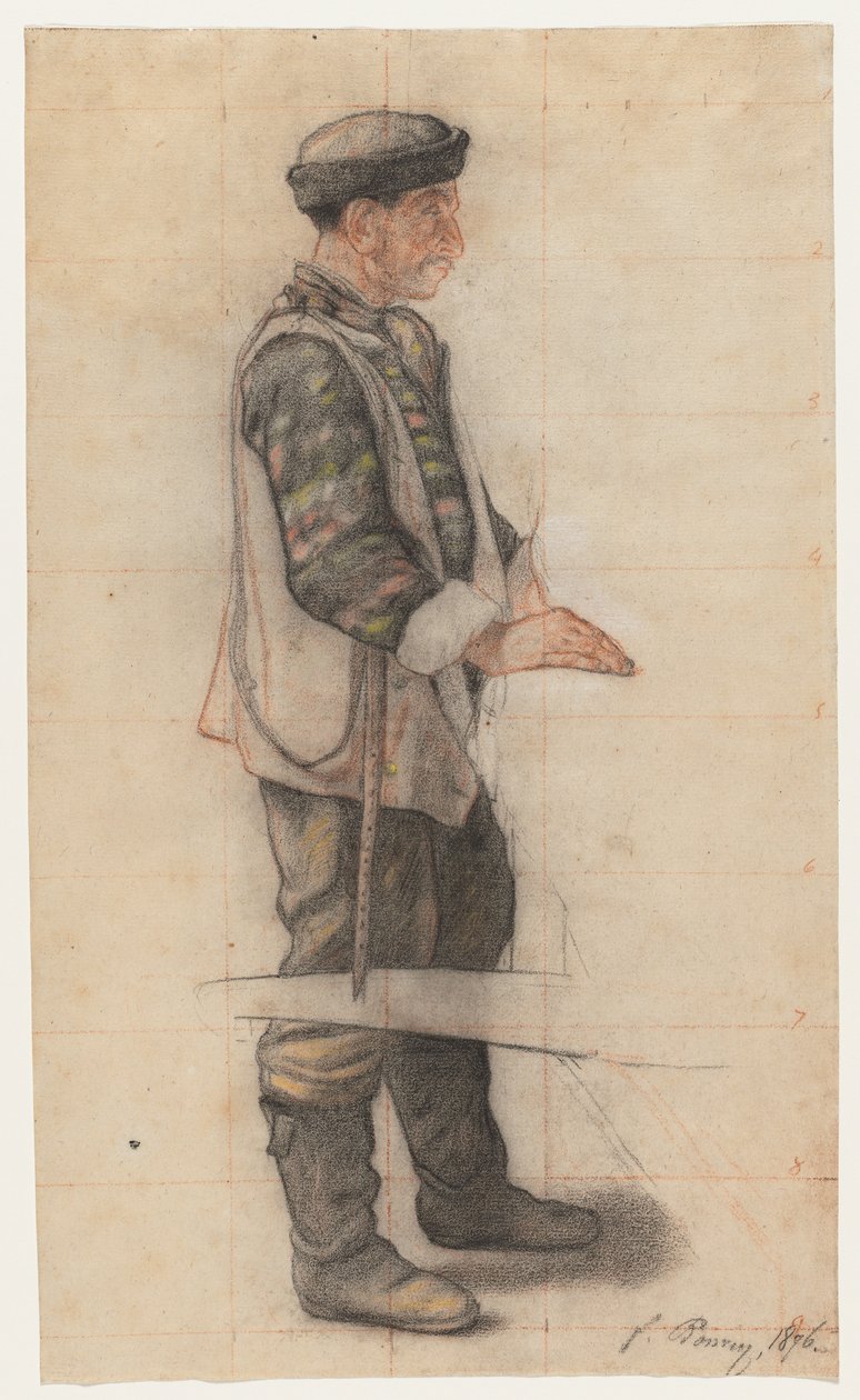 Sedye Taşıyıcı ("Düşmüş Çatı Ustası" Çalışması) by François Bonvin