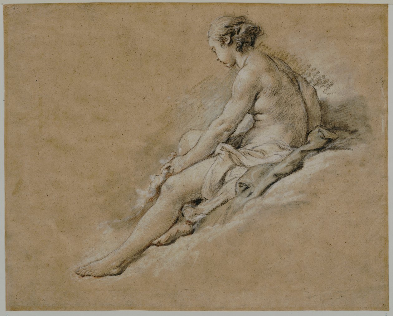 Oturan Çıplak Kız by François Boucher