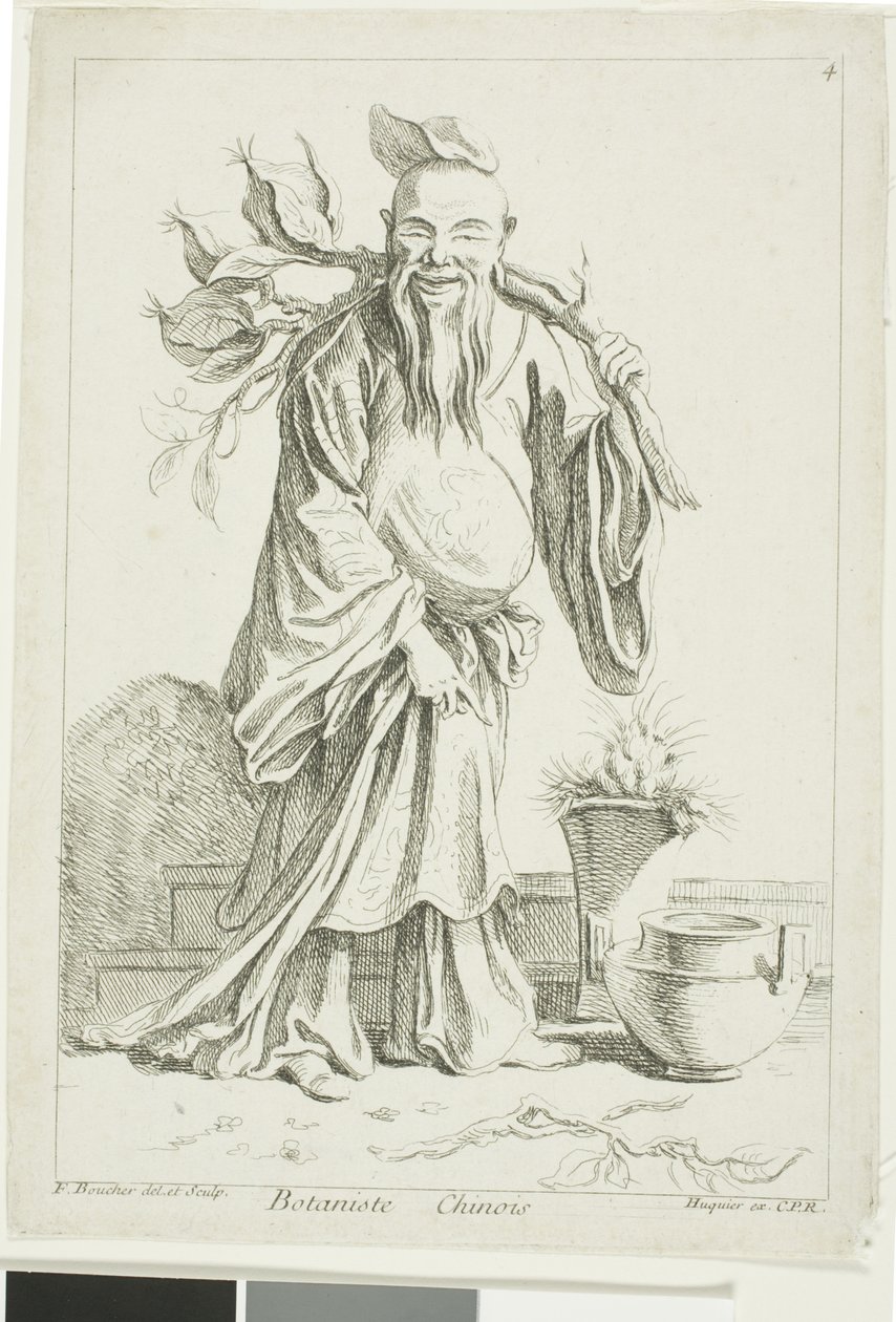 Çinli Botanikçi, François Boucher kabinesinden çeşitli Çinli figürlerin koleksiyonundan by François Boucher