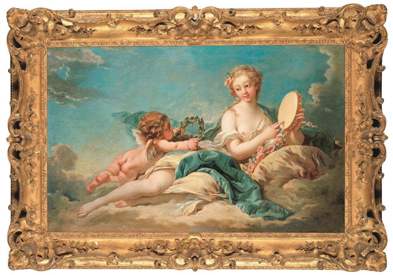 Clio, Tarih ve Şarkının İlham Perisi, 1758 by François Boucher