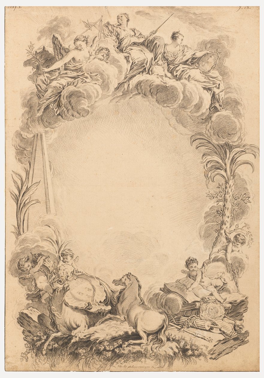 William Earl Cowper'ın Onuruna Bir Rozet Tasarımı (yaklaşık 1665-1723) by François Boucher