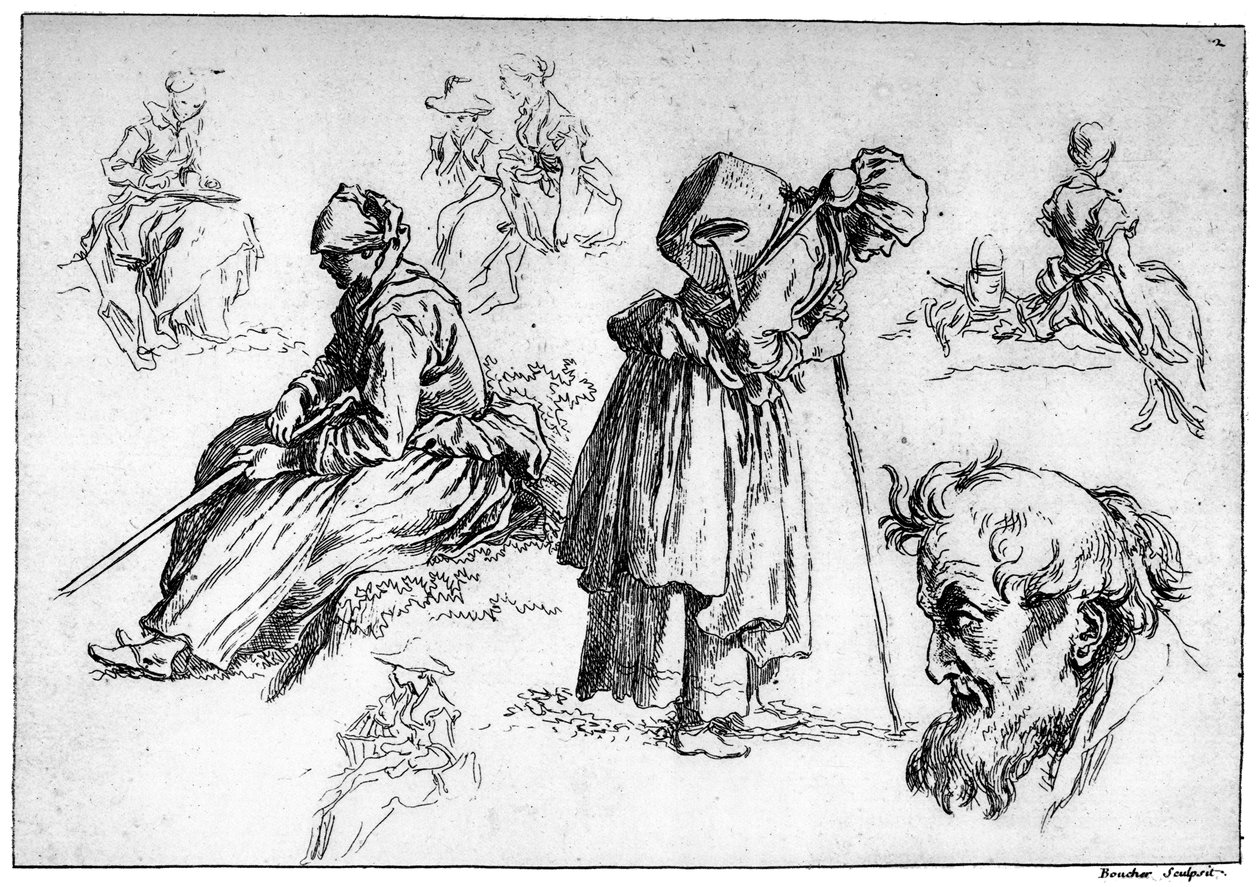 Çeşitli Figürler, c1720-1770, 1924 by François Boucher