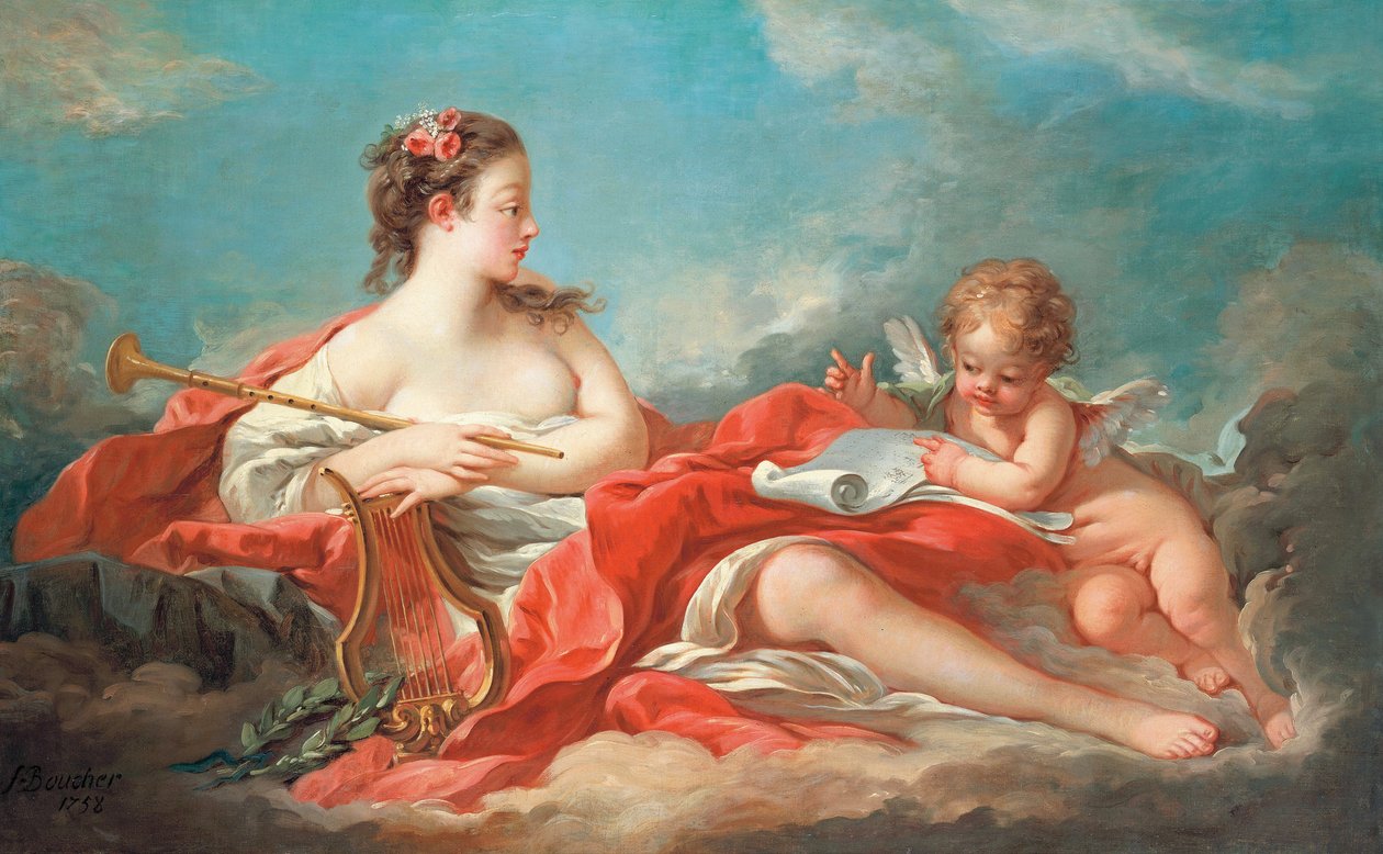 Erato, Aşk Şiirinin İlham Perisi by François Boucher