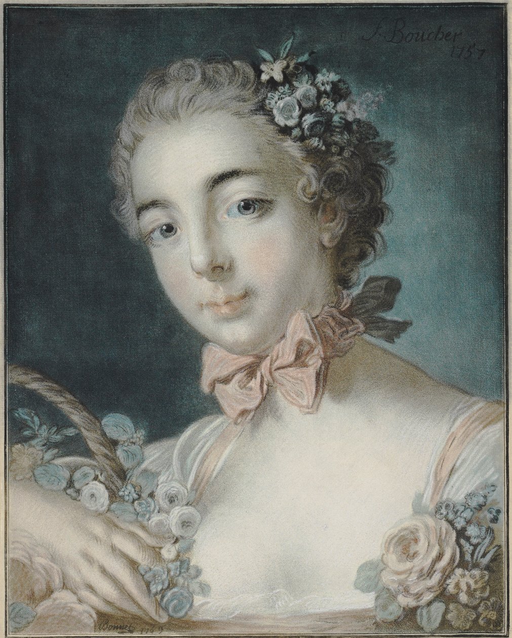 Flora Başkanı, 1769 (pastel gravür) by François Boucher