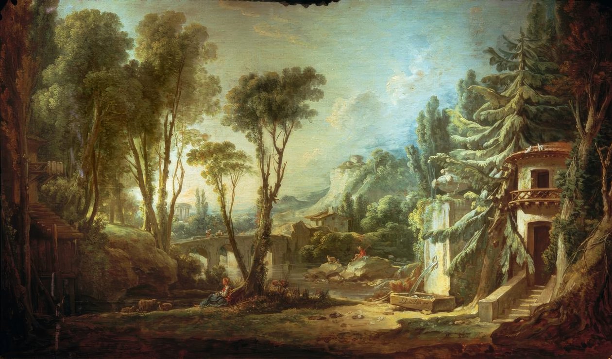 pastoral manzara by François Boucher