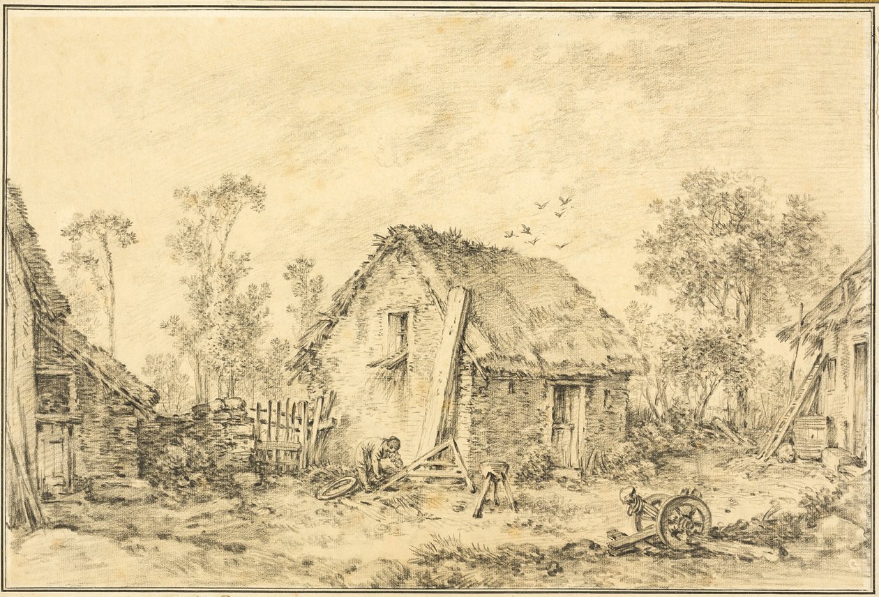 Rustik Kır Evi ile Manzara by François Boucher
