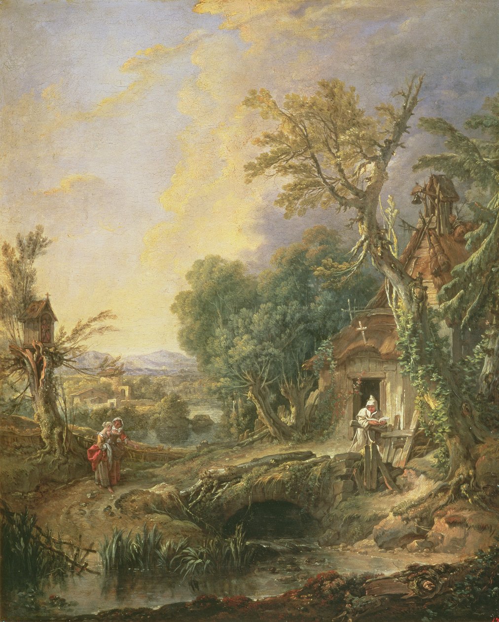 Bir Münzevi ile Manzara, 1742 by François Boucher