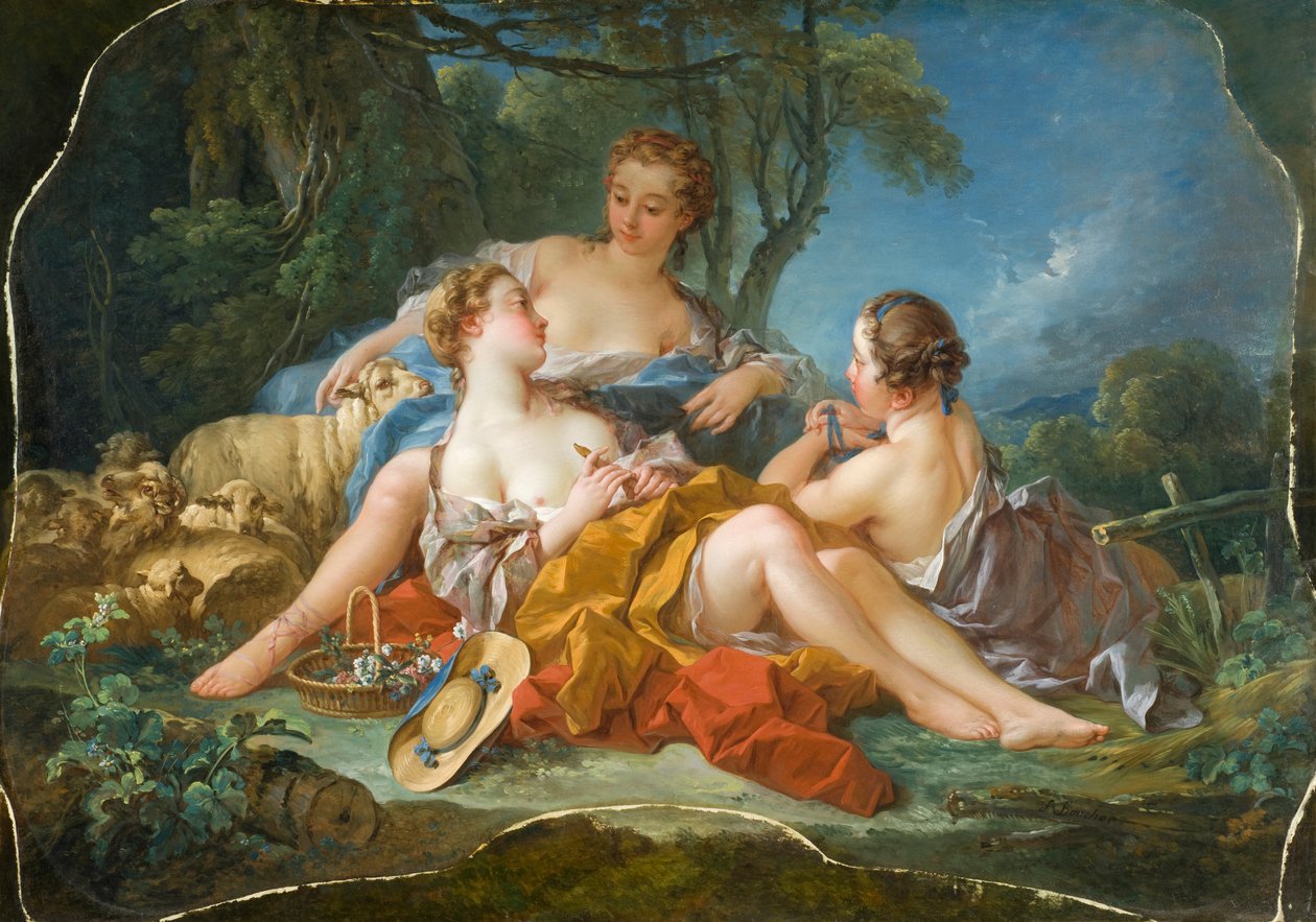 Pastoral Güvenler, c.1745 by François Boucher