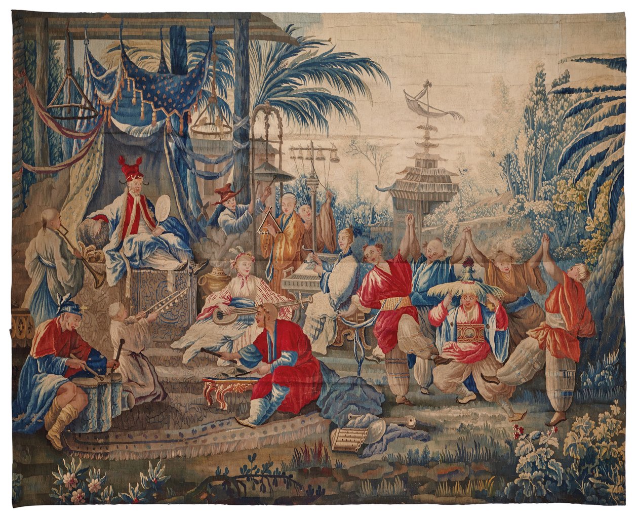 Louis XVI goblen "aux Chinoiserie", Aubusson, 18. yüzyılın son çeyreği by François Boucher