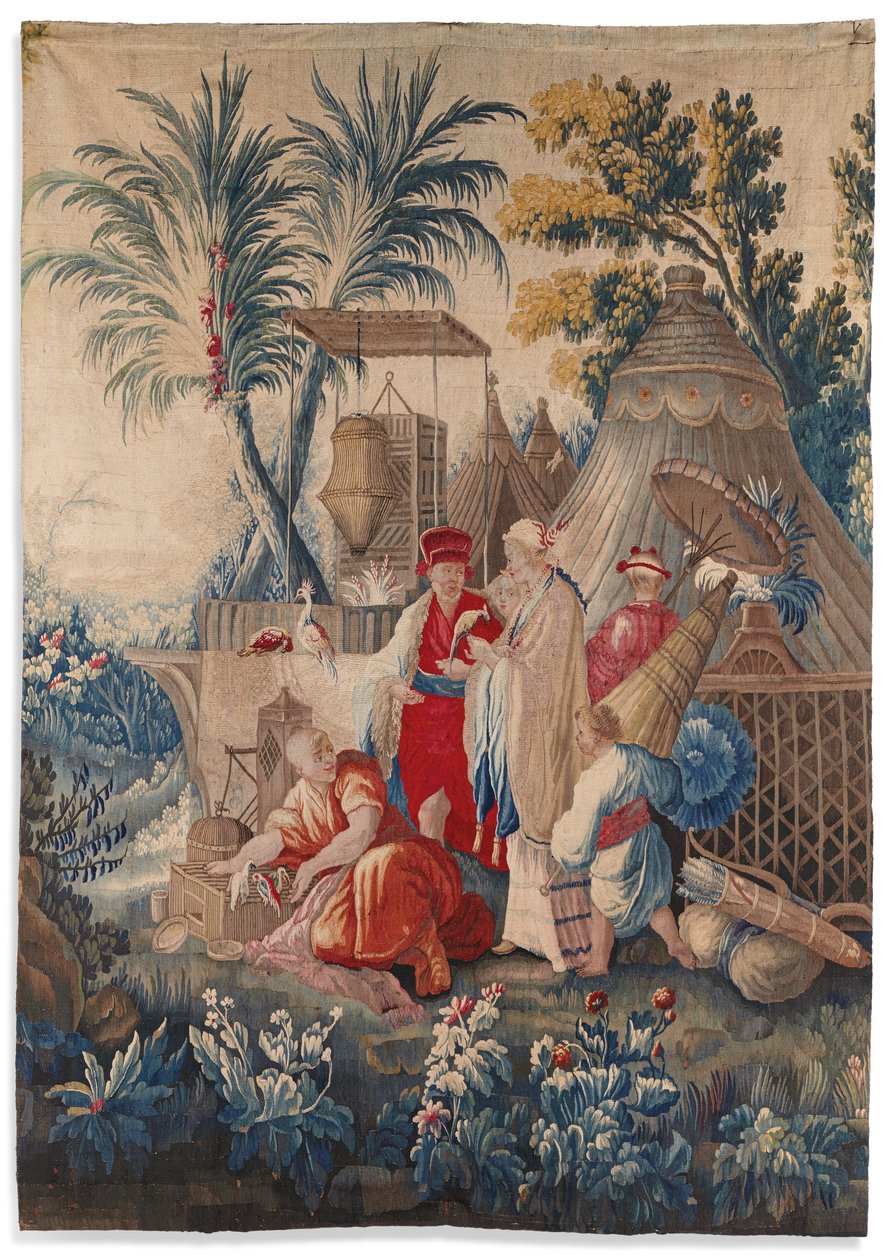 Louis XVI goblen "aux Chinoiserie", Aubusson, 18. yüzyılın son çeyreği by François Boucher