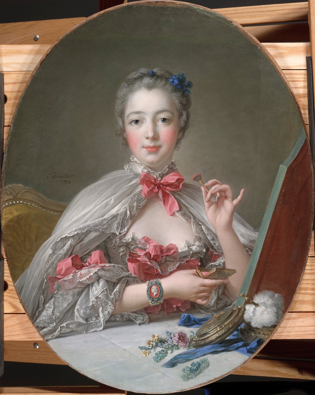 Madame de Pompadour Tuvaletinde, c.1760 by François Boucher