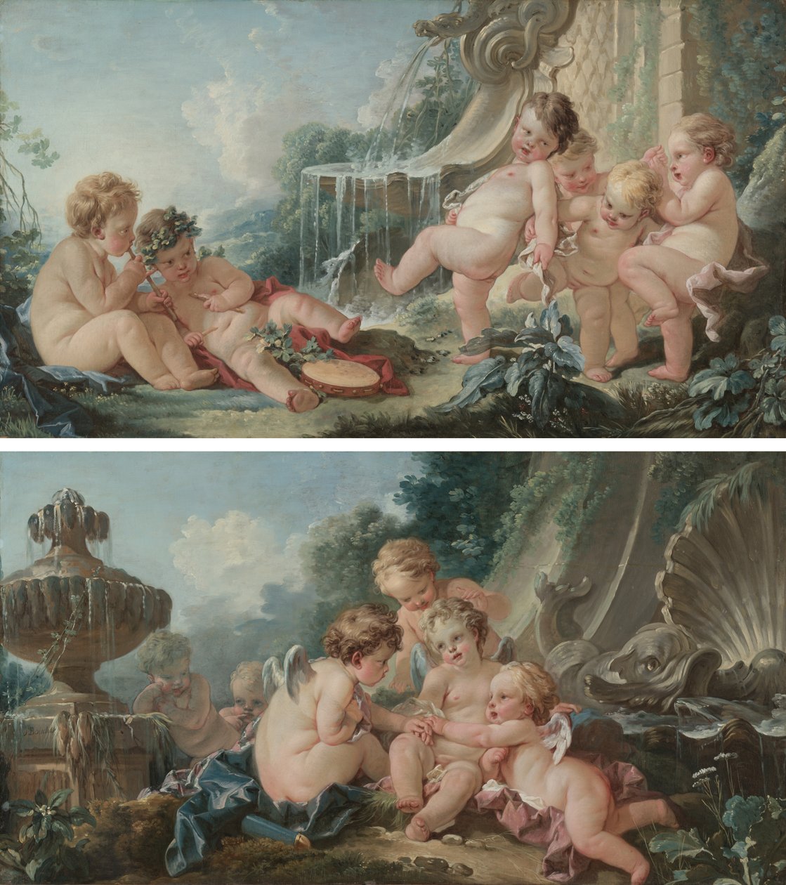 Komploda Müzik ve Dans ve Aşk Tanrıları by François Boucher